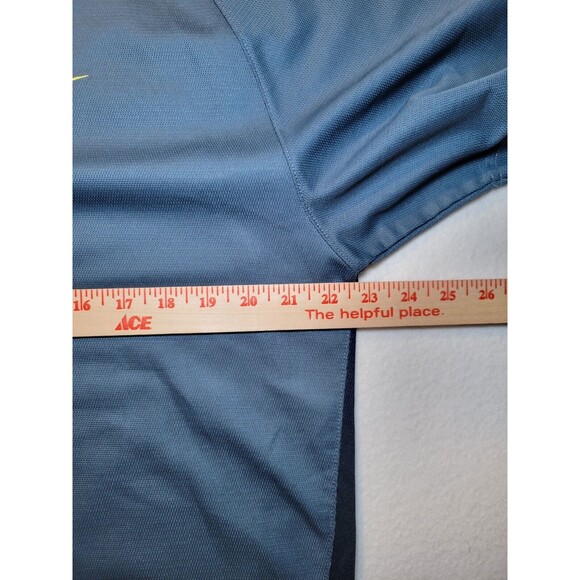 Vintage Y2K Nike Blue Yellow Swoosh Casual Short Sleeve Grey Tag Crewneck Size L - Picture 5 of 6